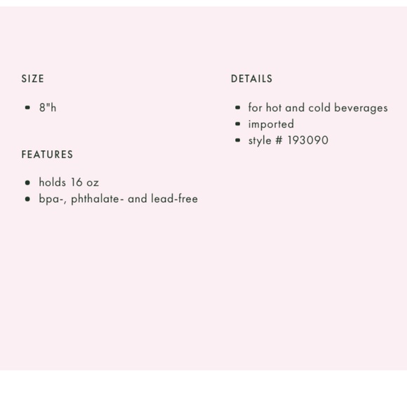 kate spade glitter thermal mug tumbler nwt - Picture 2 of 2